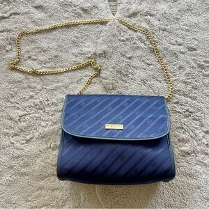 Balenciaga Blue and Gold Quilted Crossbody Bag